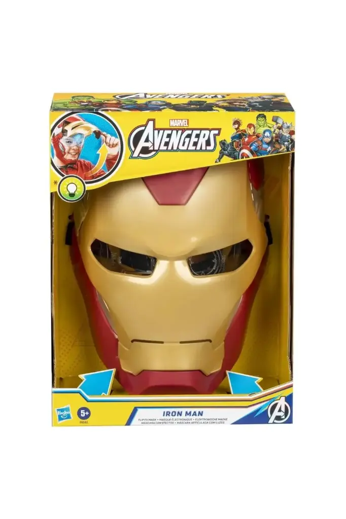 Avengers Marvel Iron Man Flip FX Mask with Flip-Activated Light Effects E6502