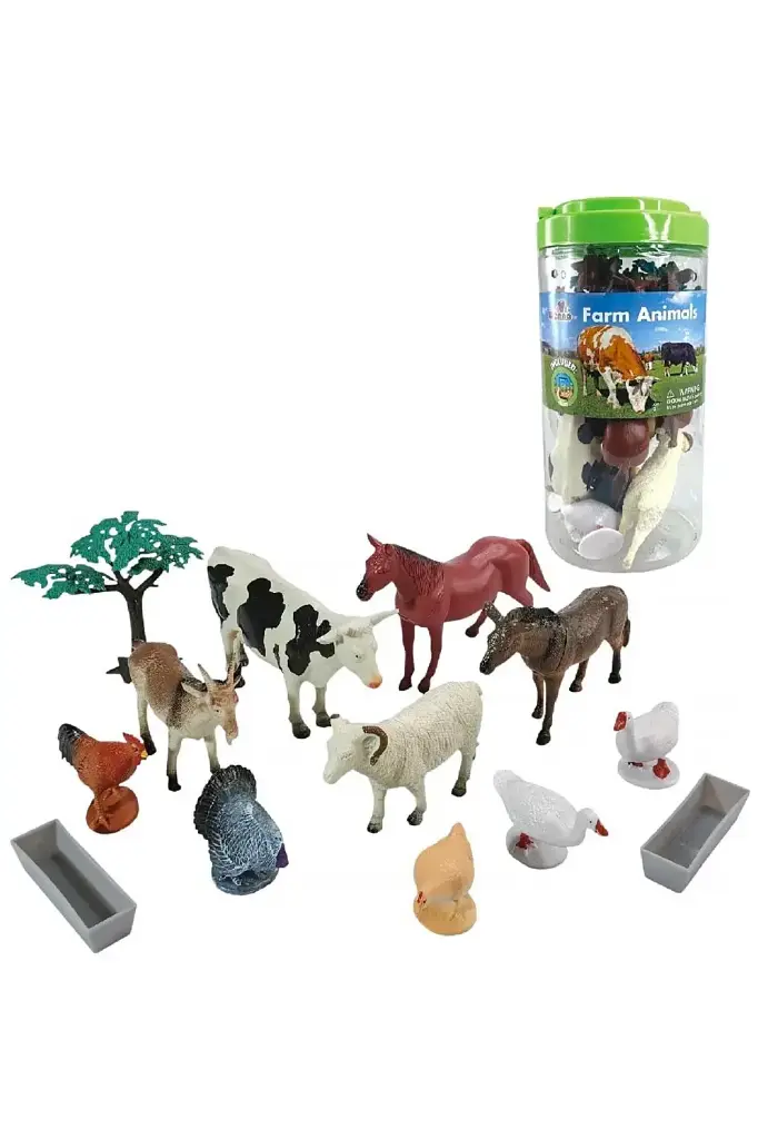 Wenno 13 pcs. Farm Animals in a 23cm Bucket 6403
