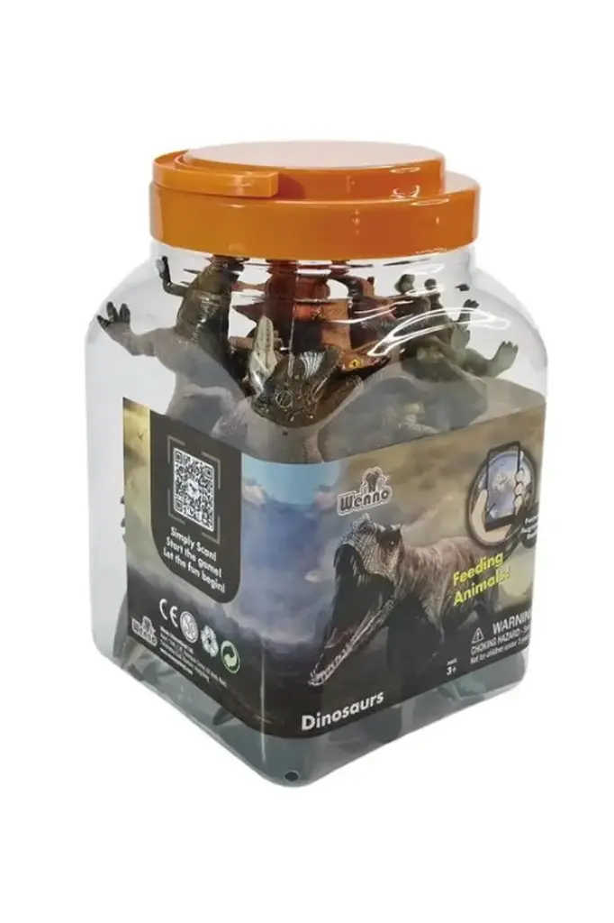 Wenno 30Pcs Dinosaurs Playset in 3.2L Bucket 6604
