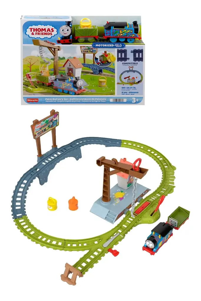 Fisher-Price Thomas & Friends Paint Delivery Motorized Toy Train Set HTN34