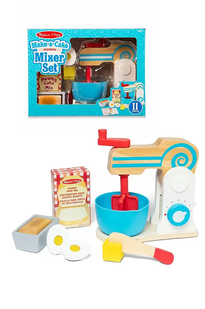 Melissa & Doug Wooden Make-a-Cake Mixer Set 11 pcs 9840