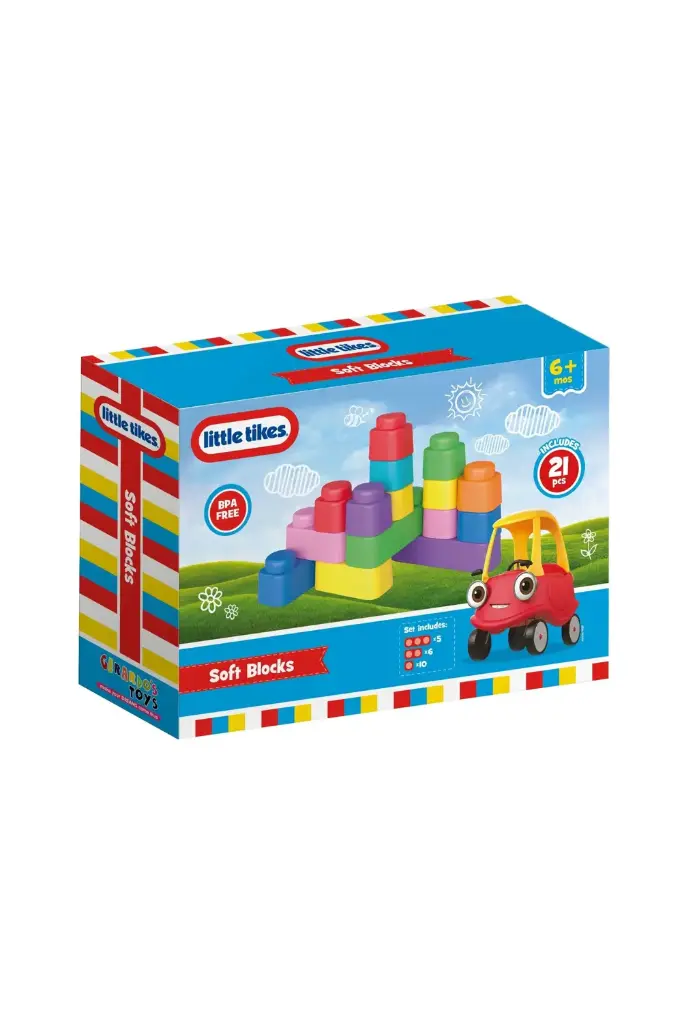 Little Tikes Montessori Soft Bricks Kids Toy Motor Skills Toy Soft Building Bricks Stacking Tower GT8001