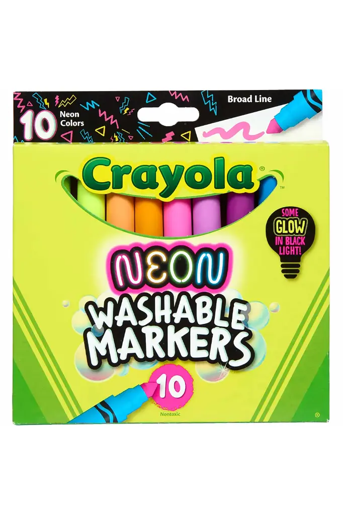 Crayola 10 Ct Neon Washable  Markers 587847