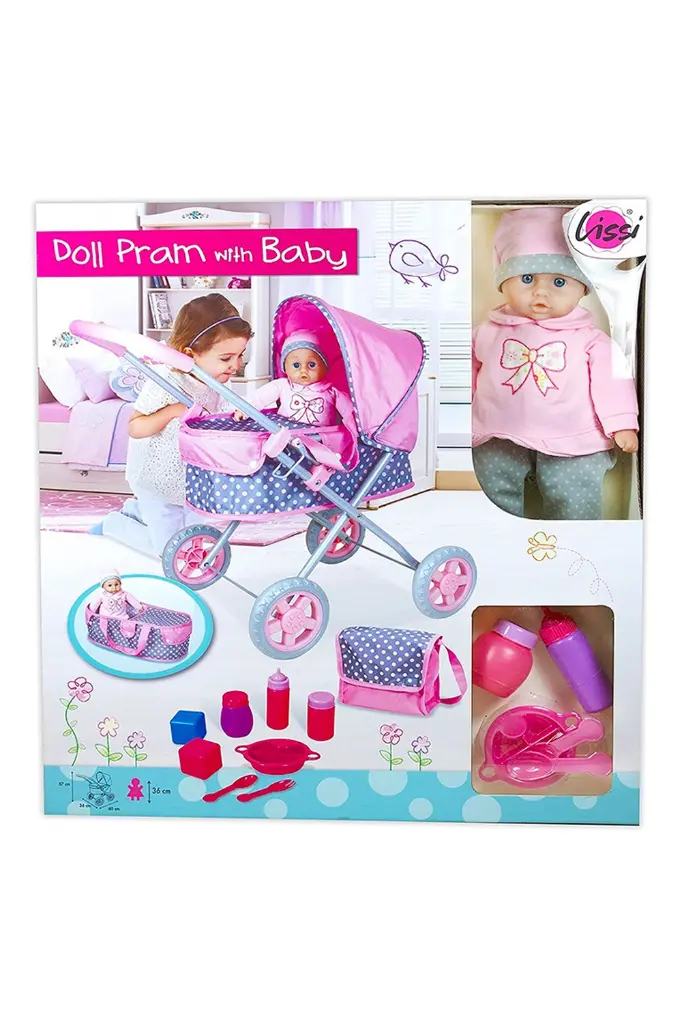 Lissi Doll Pram with 36 cm Soft-bodied Baby Doll 00714