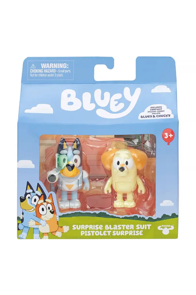 Moose Toys Bluey Figure 2-Pack Surprise Blaster Suit 17652