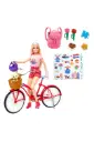 Barbie Pink Passport Holland Doll Set With Bicycle, Clothes, & Travel Accessories HWJ00