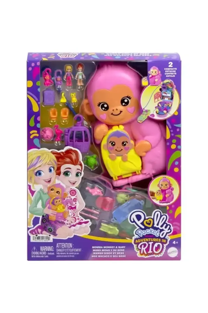 Polly Pocket Momma Monkey & Baby HWP04