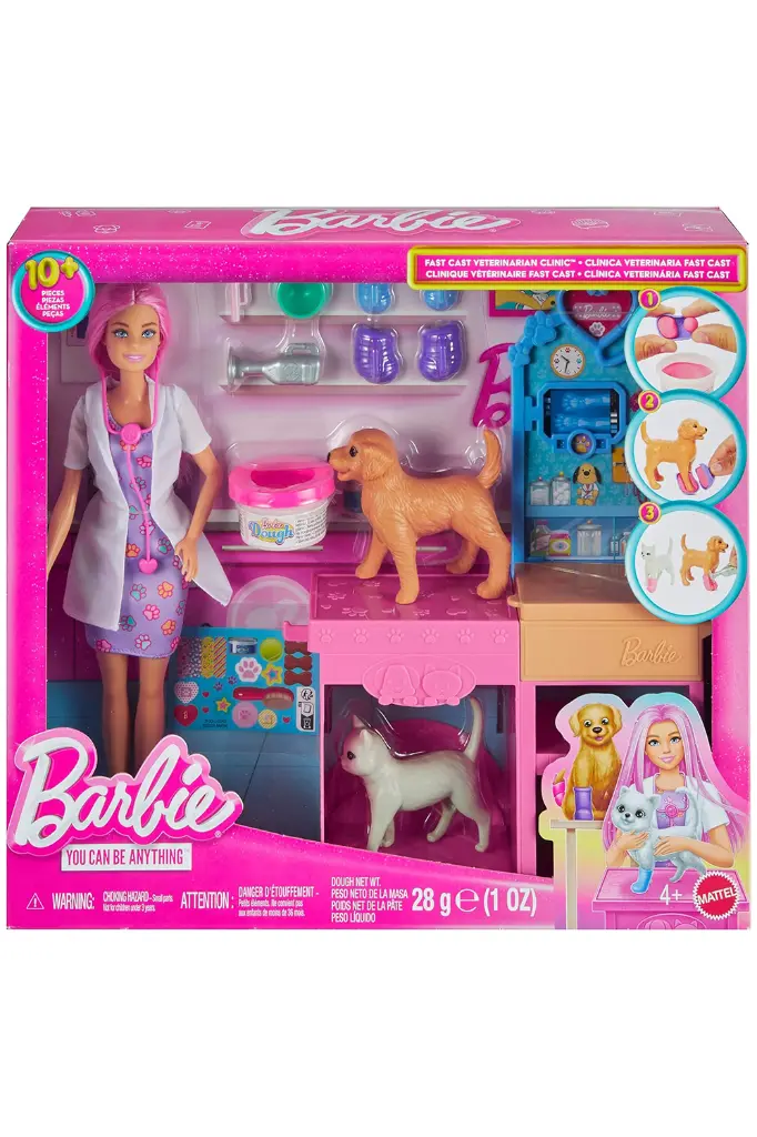Barbie Fast Cast Veterinarian Clinic Playset JFX93