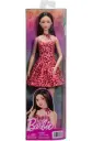 Barbie Fashionistas Doll with Black Hair, Pink Leopard Print Strapless Dress JJN59