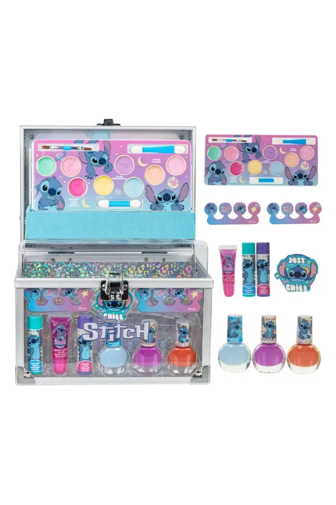  Disney Stitch Train Case Cosmetic Makeup Set I0062GG