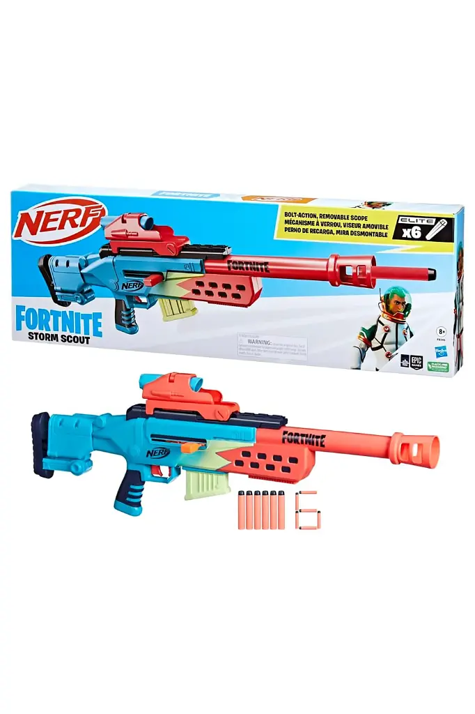Nerf Fortnite Storm Scout Blaster with 6 Elite Nerf Darts - F8346