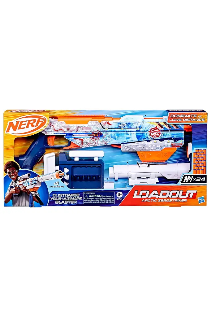 Nerf Loadout Arctic Zerostriker Blaster and N1 Darts G1763
