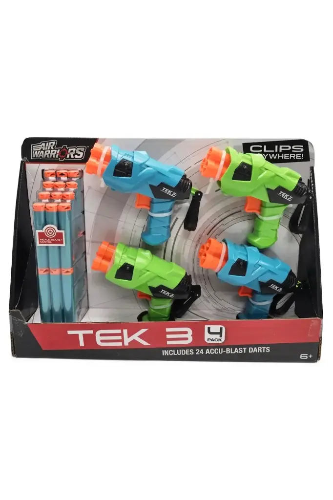 Air Warriors Buzz Bee Tell 3 4 Packs w/ 24 Accu-Blast Darts 61590