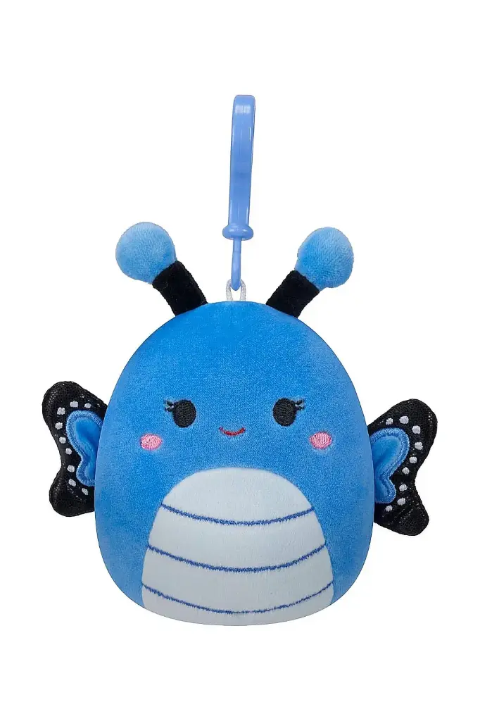 Squishmallows Little Plush 3.5-Inch Clip-On Waverly Blue Butterfly CP00220