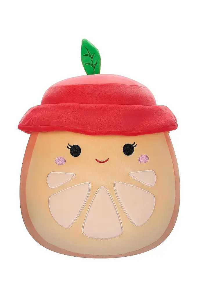Squishmallows 12-Inch Celia The Orange Slice with Red Bucket Hat Medium Plush CR05435