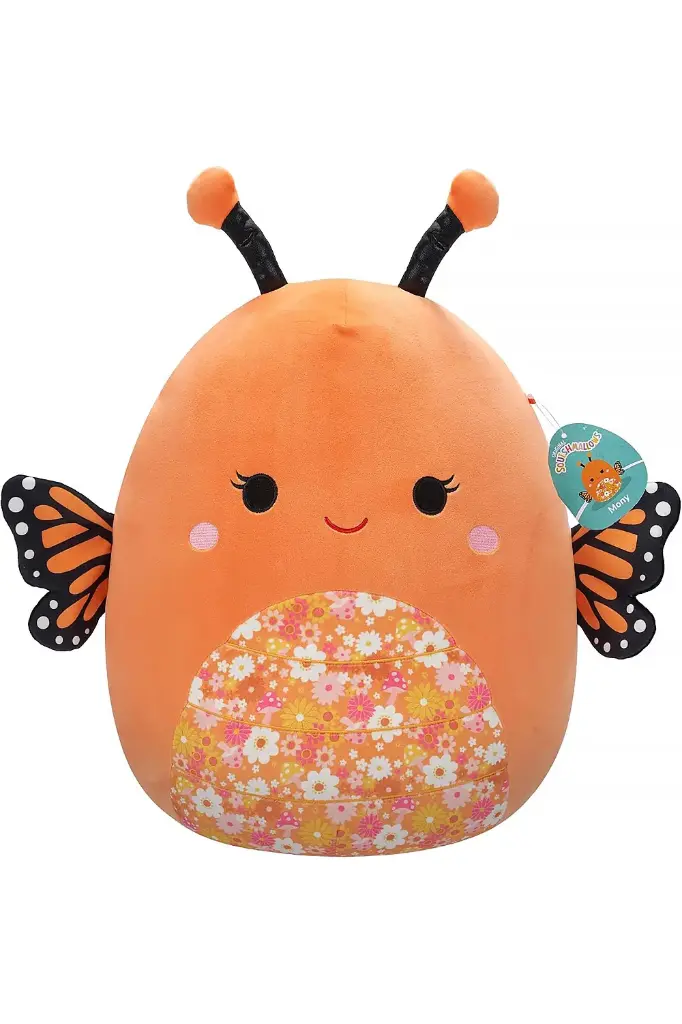 Squishmallows16-Inch Mony The Orange Monarch Butterfly with a Floral Belly Large Plush CR05473