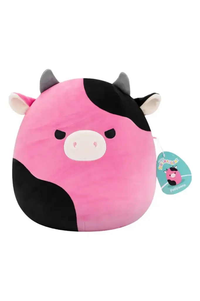 Squishmallows Original 12 Inch Pollyanna The Black and Pink Cow CR07676