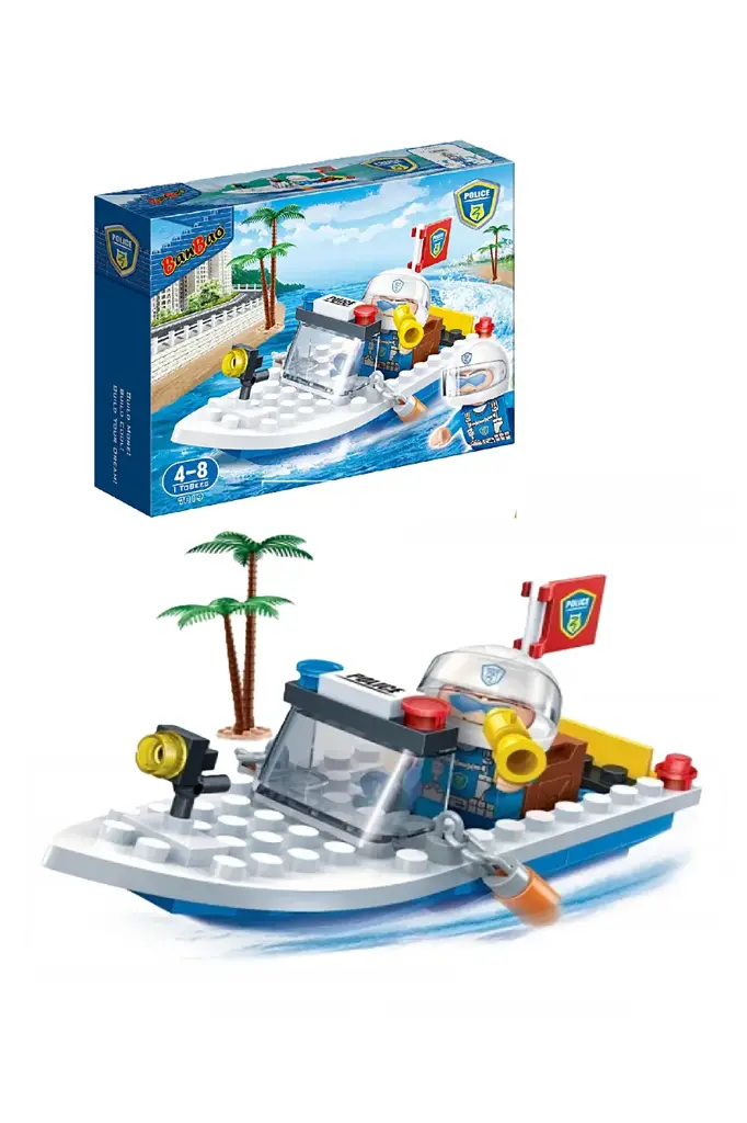 Banbao Police Patrol Boat 58-Piece Building Blocks 7019
