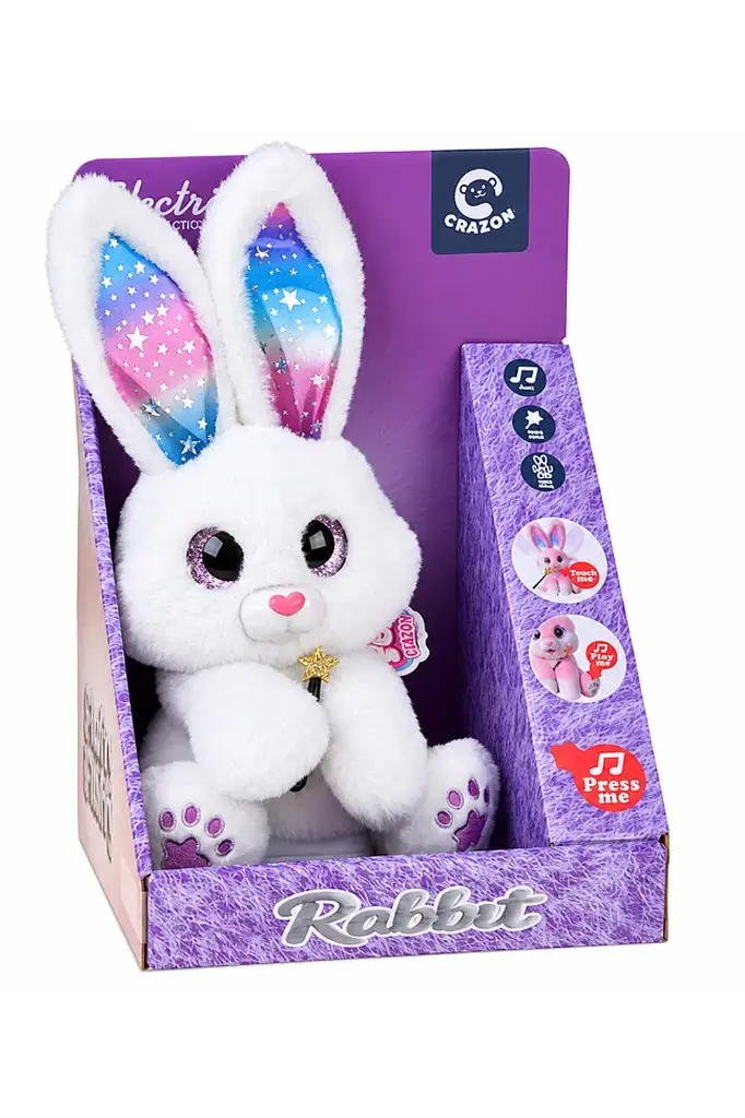 Crazon Interactive Plush The Magic Rabbit White/Pink CZN-BC2640