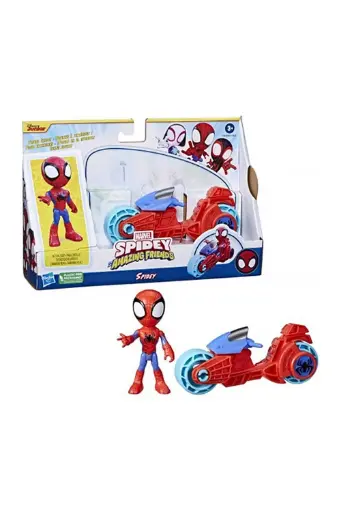 [BOYSNHEF7459] Spidey and His Amazing Friends Spidey Figure with Motorcycle  F7459