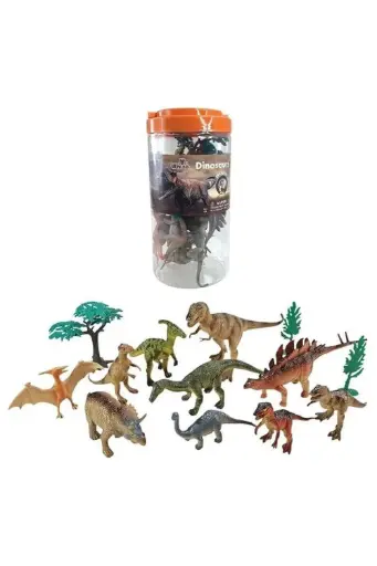 [BOYSWTI6404] Wenno Dinosaurs Playset Bucket 13 Pieces 6404