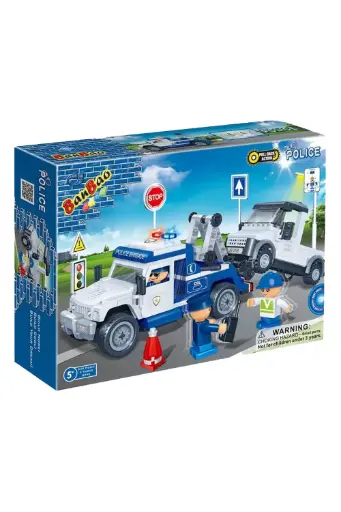 [BOYSWTI8345] BanBao Police Tow Truck Building Blocks 8345
