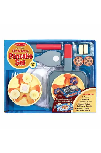 [EYRSNHE9342] Melissa and Doug Wooden Flip & Serve Pancake Set 9342
