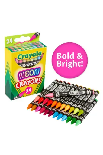 [EYRSTTG522998] Crayola Neon Crayons, 24 Count 522998