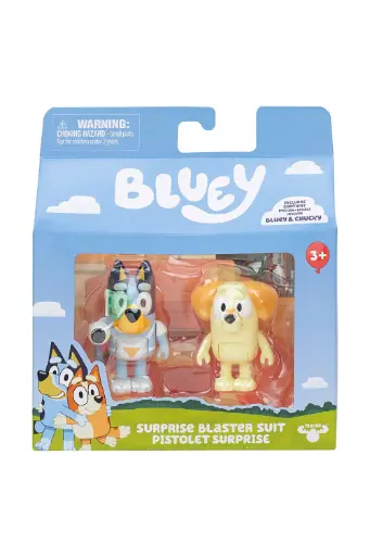 [EYRSUTG17652] Moose Toys Bluey Figure 2-Pack Surprise Blaster Suit 17652
