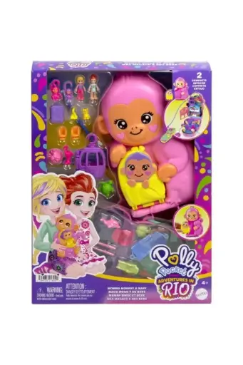 [GRLSAQCHWP04] Polly Pocket Momma Monkey & Baby HWP04
