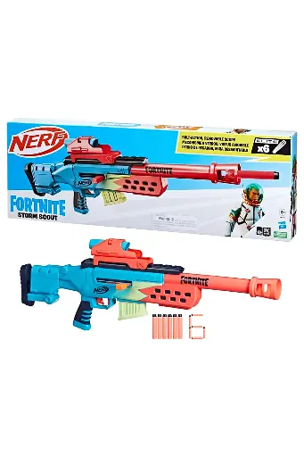 [GUNSNHEF8346] Nerf Fortnite Storm Scout Blaster with 6 Elite Nerf Darts - F8346