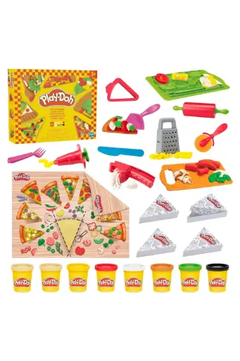 [GRLSNHEG0526] Play-Doh Pizza Slice Playset Play Food Kitchen Toys for Kids G0526