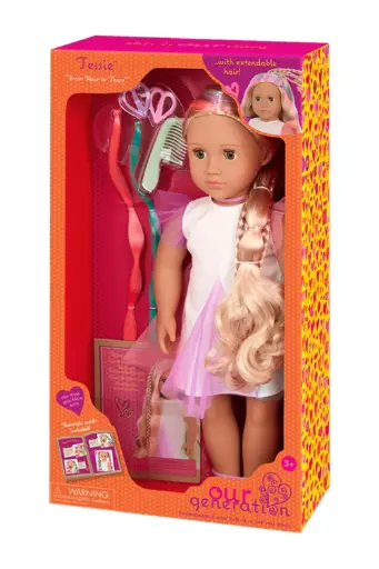 [GRLSSTCD31564Z] Our Generation Tessie 18-Inch Hair Grow Doll with Extendable Braid From Hair to There D31564Z