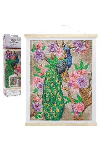 [EYRSWTICAS029L] Crystal Art 35x45 cm. Scroll Kit Peacock Peony  CAS029L